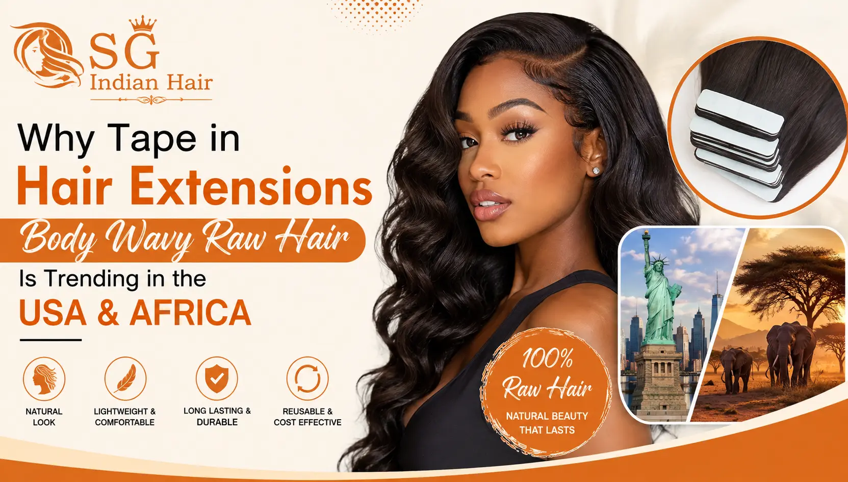 Why tape in hair extensions Body Wavy Raw Hair Is Trending in the USA & Africa